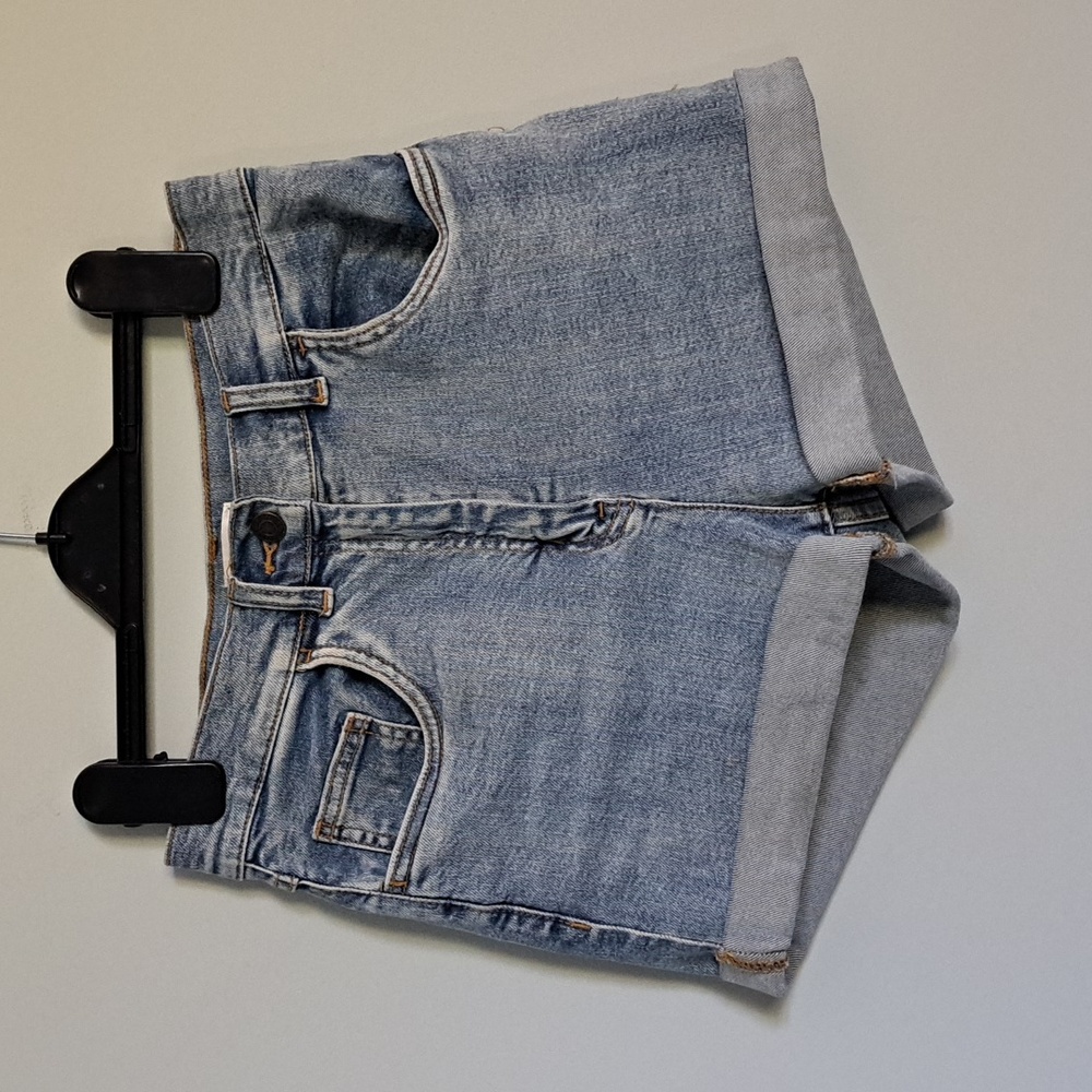 Aritzia Wilfred Free Hi Rise 11" Rise Jean Denim Shorts 2% Elastane Size 6